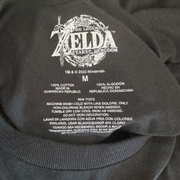 Legend Of Zelda Black Tears Of The‎ Kingdom Nintendo T Shirt Size Medium - Picture 4 of 4